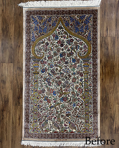 ペルシャ絨毯 絵画絨毯 手織り タペストリー 横495✖️縦675