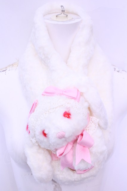 BABY,THE STARS SHINE BRIGHT / うさくみゃマフラー シロ×ピンク O-25