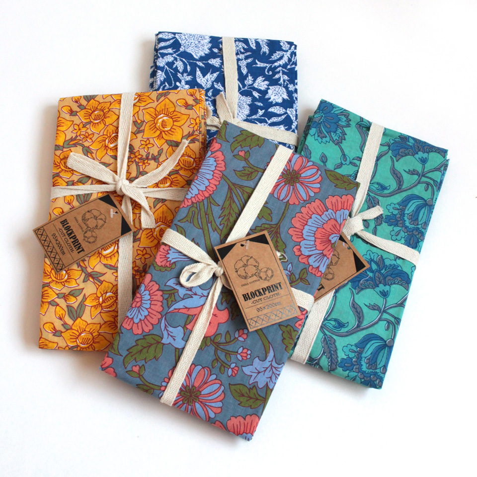 インド綿 ブロック風プリント カットクロス｜手芸専門店クラフトハート