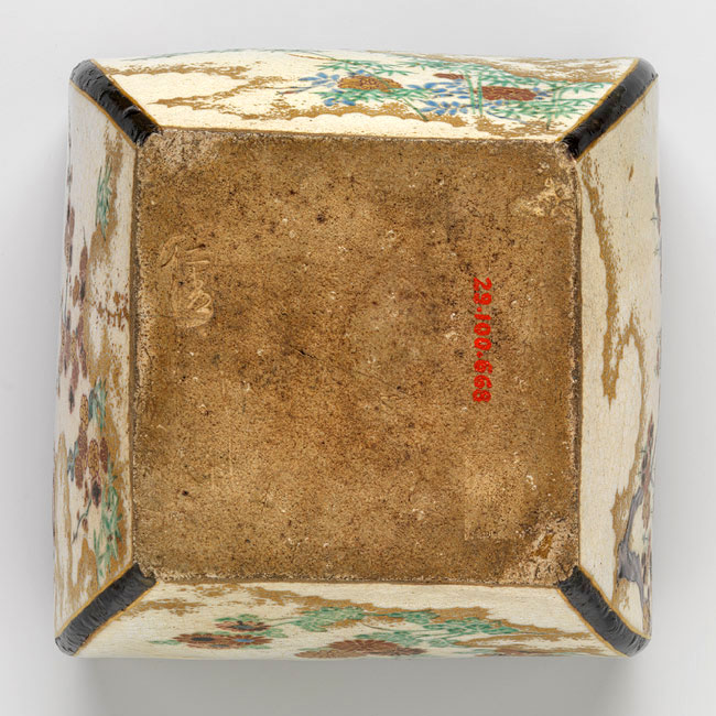 たかリン、仁清銘 京焼染錦 太鼓型 香炉 床飾 置物 野々村仁清