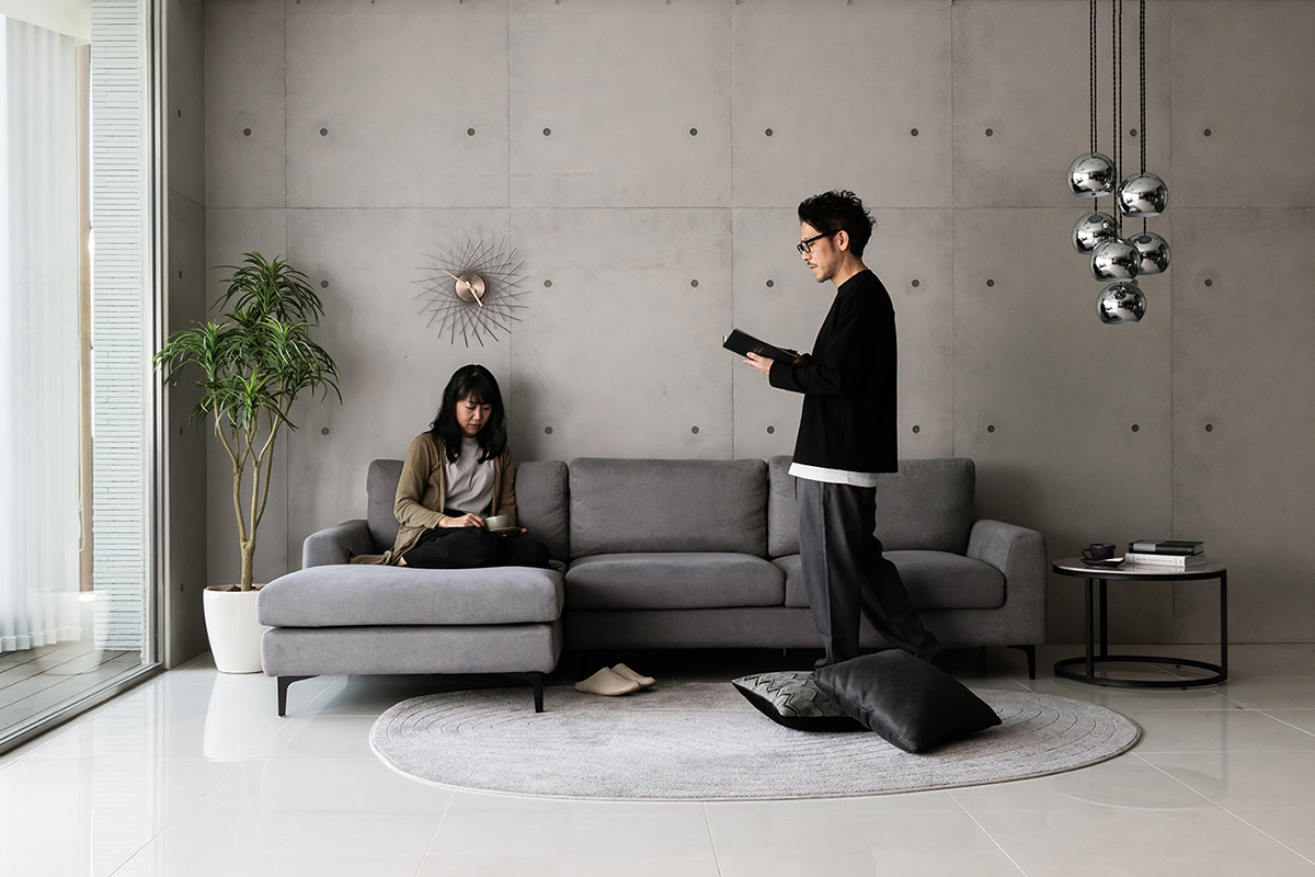 アート140 「タイム1(グリーンブルー)」 インテリアコーディネート