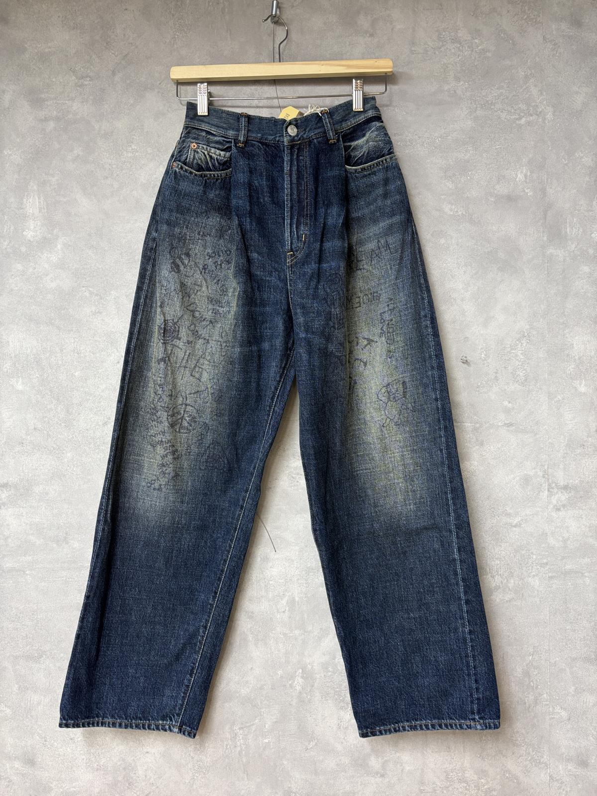 美品 DD デニムダンガリー ラクガキ ペンキ デニム パンツ 02 美品 DD