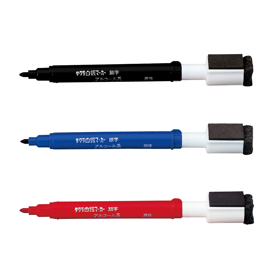 ストライプデザイン マーカー キャップ付き 白板マーカー細字用