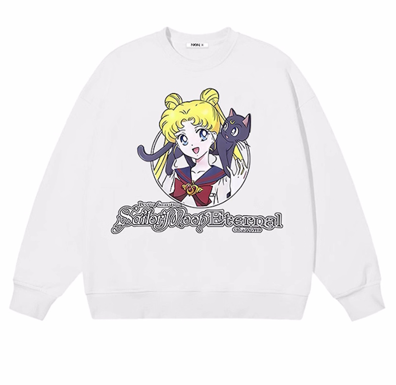 Sailor Moon & Luna long-sleeved sweatshirt pullover セーラームーン