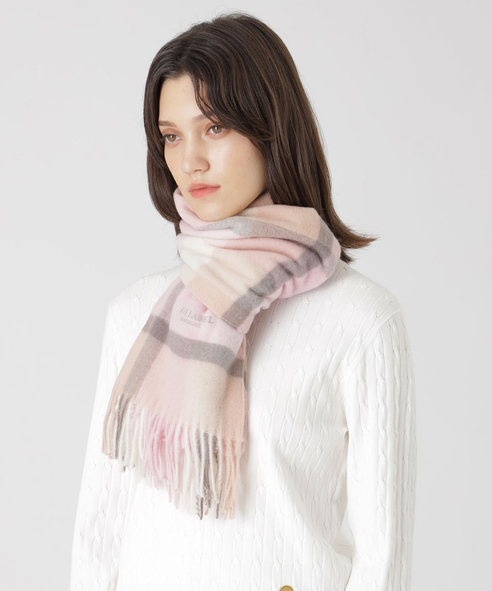 クレストブリッジチェックウォッシャブルカシミヤマフラー（マフラー