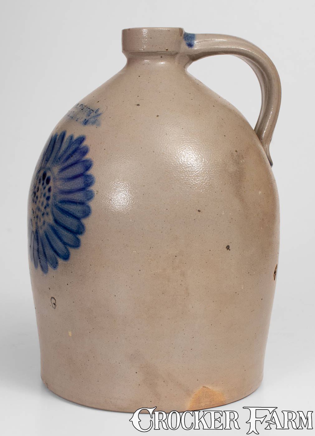 Rare SIPE & SONS (Williamsport, PA) Stoneware Jug w/ Cobalt Floral