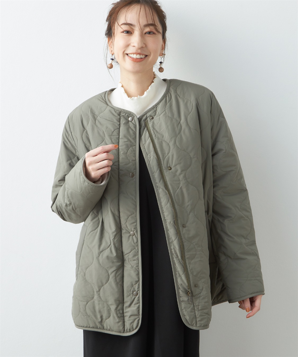 goto hollywoodライナーキルトコート01カーキ goto hollywoodライナー