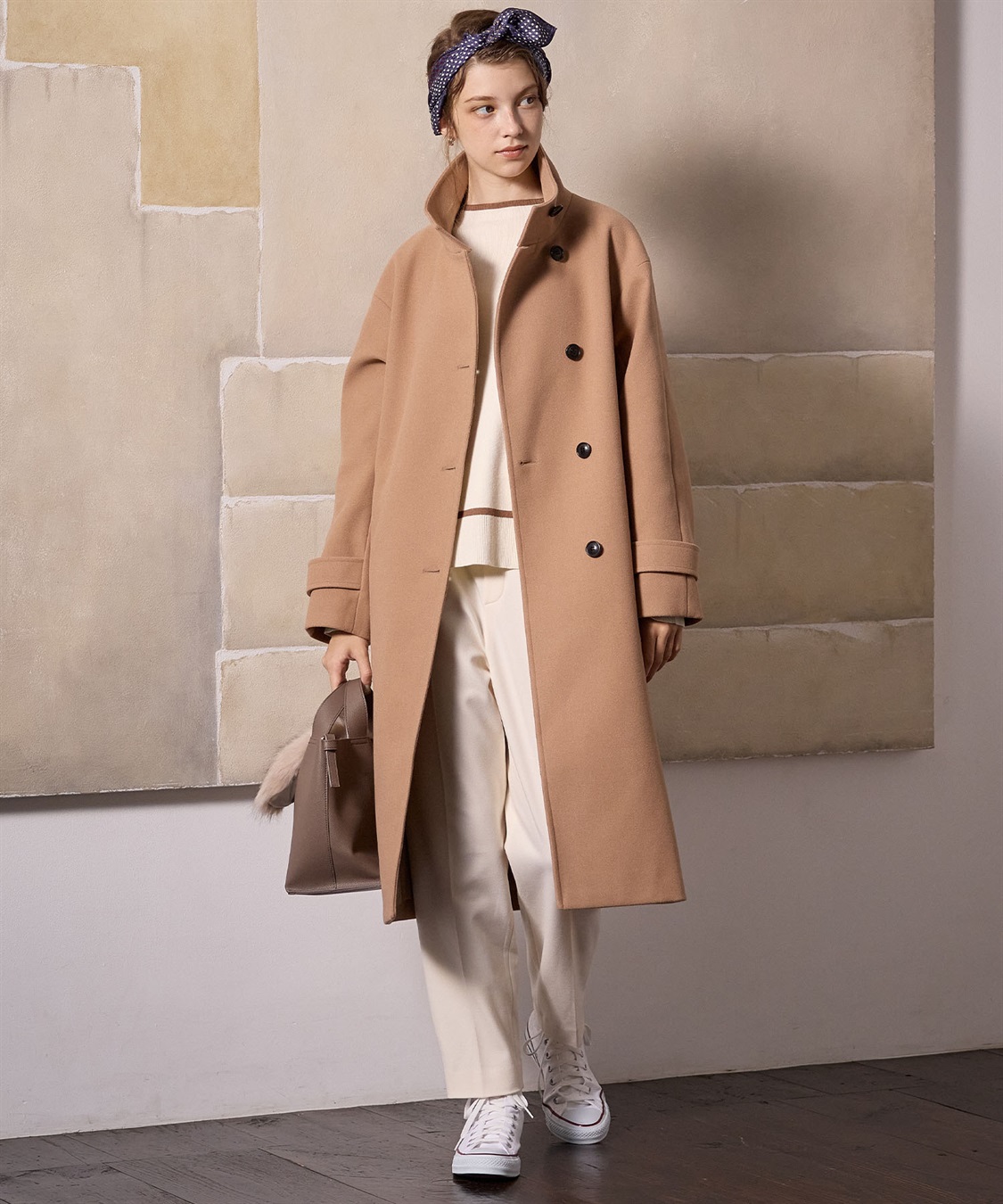 スタンドカラーロングコート LE SOUK HOLIDAY｜クロスプラス公式通販サイト