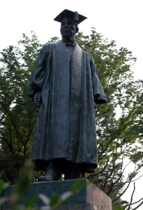 ☆朝倉文夫作ブロンズ像『総長大隈老侯像』大隈重信/高さ約