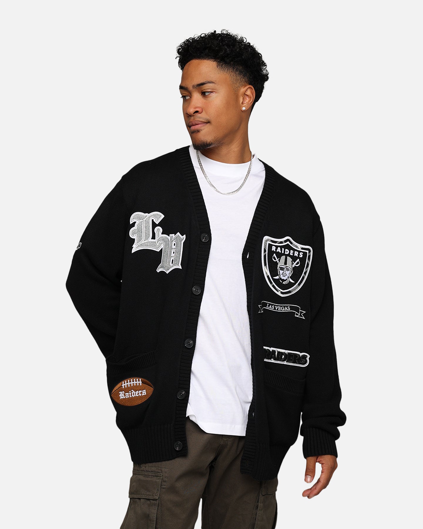 Pro Standard Las Vegas Raiders Pro Prep Knitted Cardigan Black