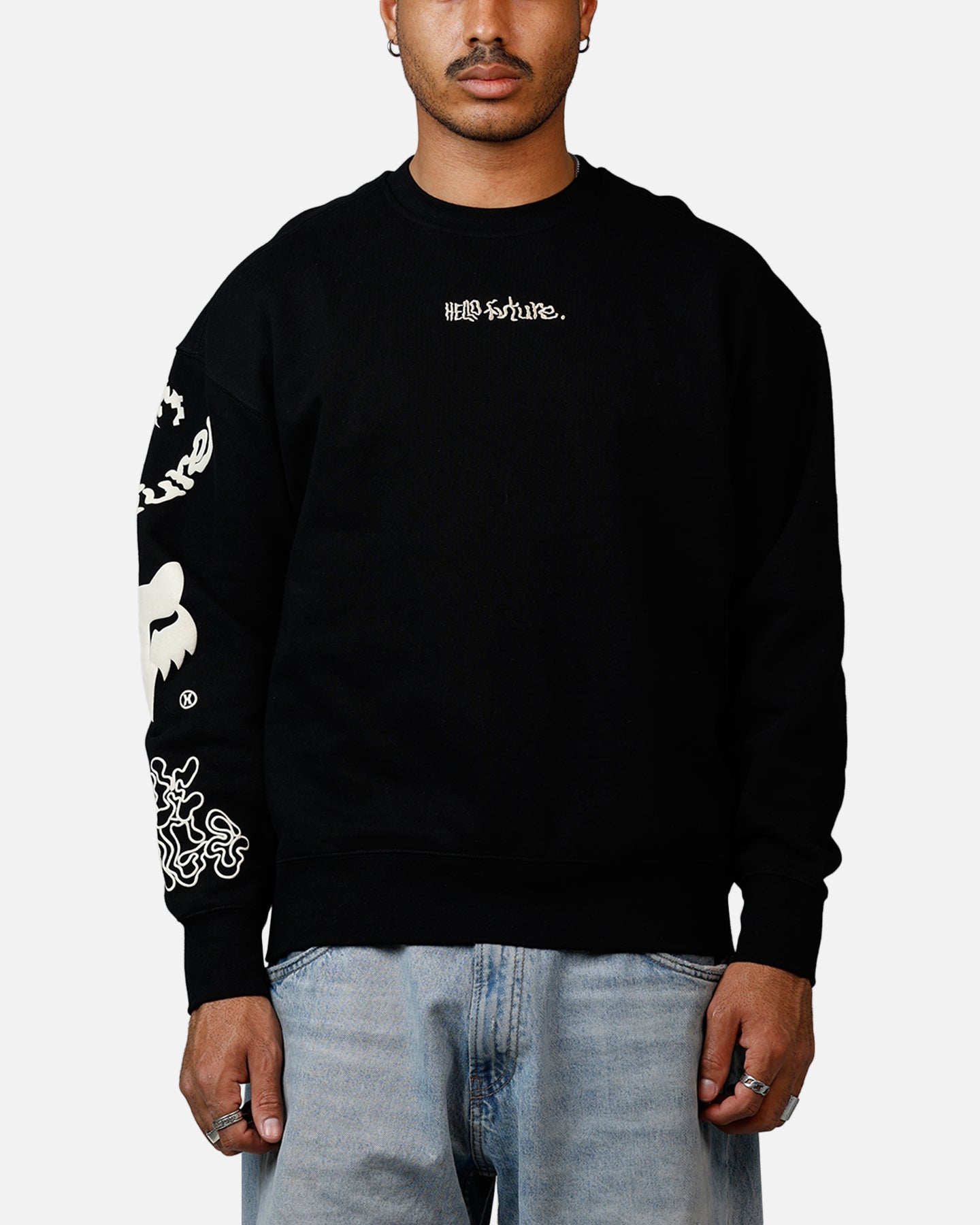Fox Racing Hello Future Oversized Crewneck Black | Culture Kings US