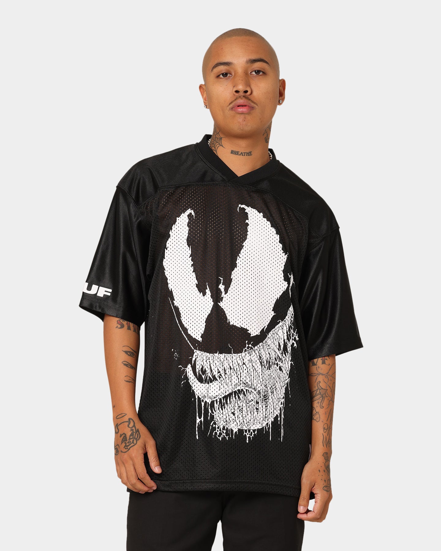 HUF X Marvel Venom Football Jersey Black | Culture Kings US