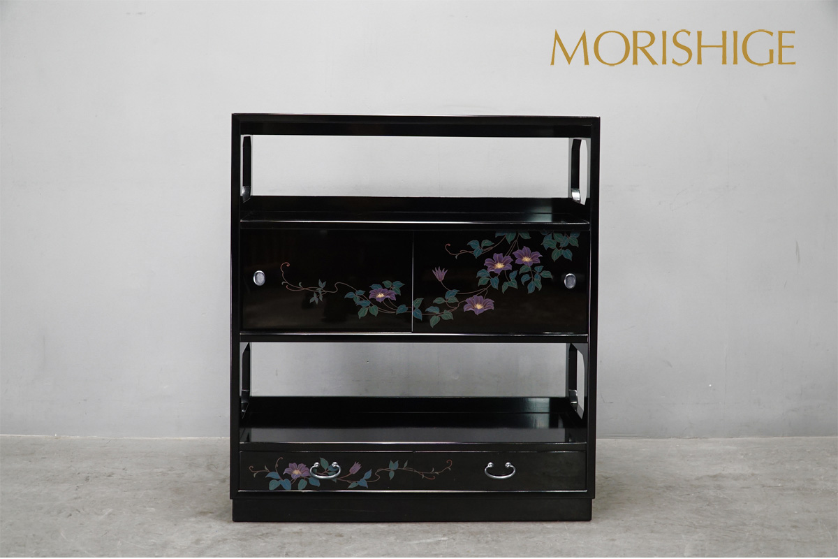 モリシゲ MORISHIGE 伝統 工芸香川漆器 飾り棚 美品 森繁 モリシゲ