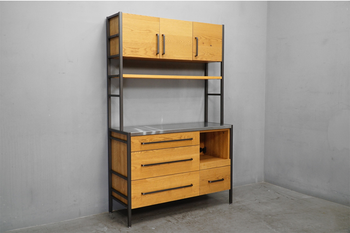 民芸家具買取 北海道民芸家具 HM160K 食器棚 カップボードキャビネット