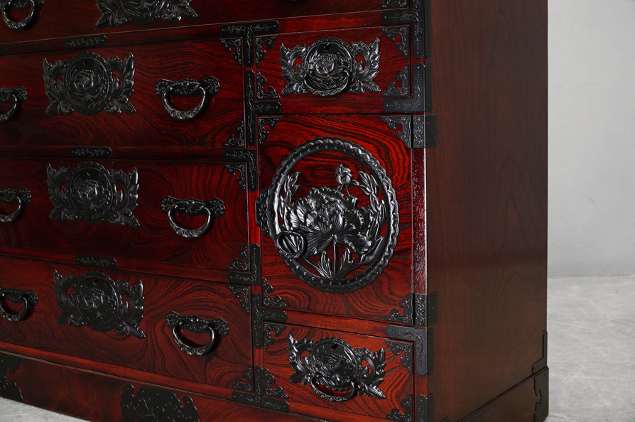 仙台箪笥 高価買取-アドア東京-港区 欅産業 拭き漆塗り 4段整理箪笥 用