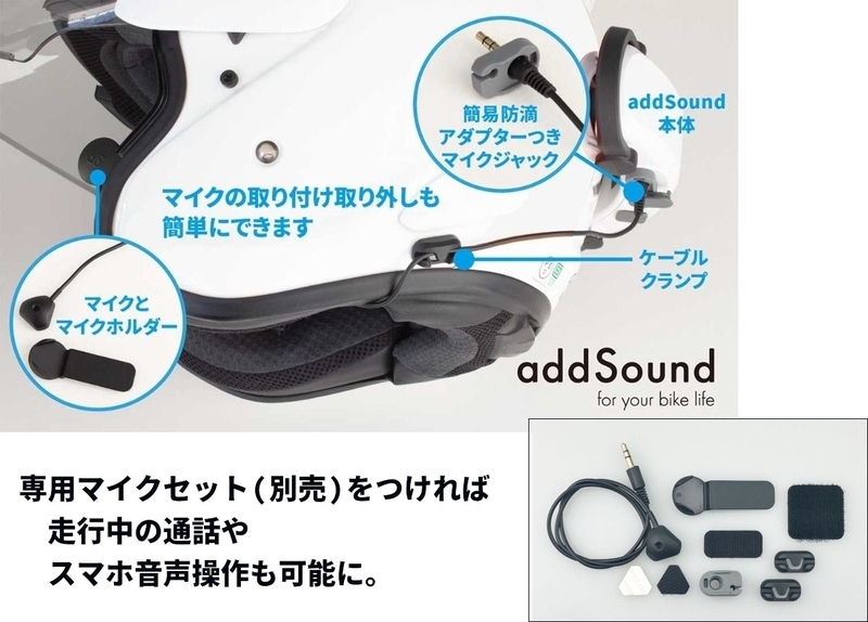 addSound AS-01K ヘルメットスピーカーセット - KIJIMA | アンバーピース