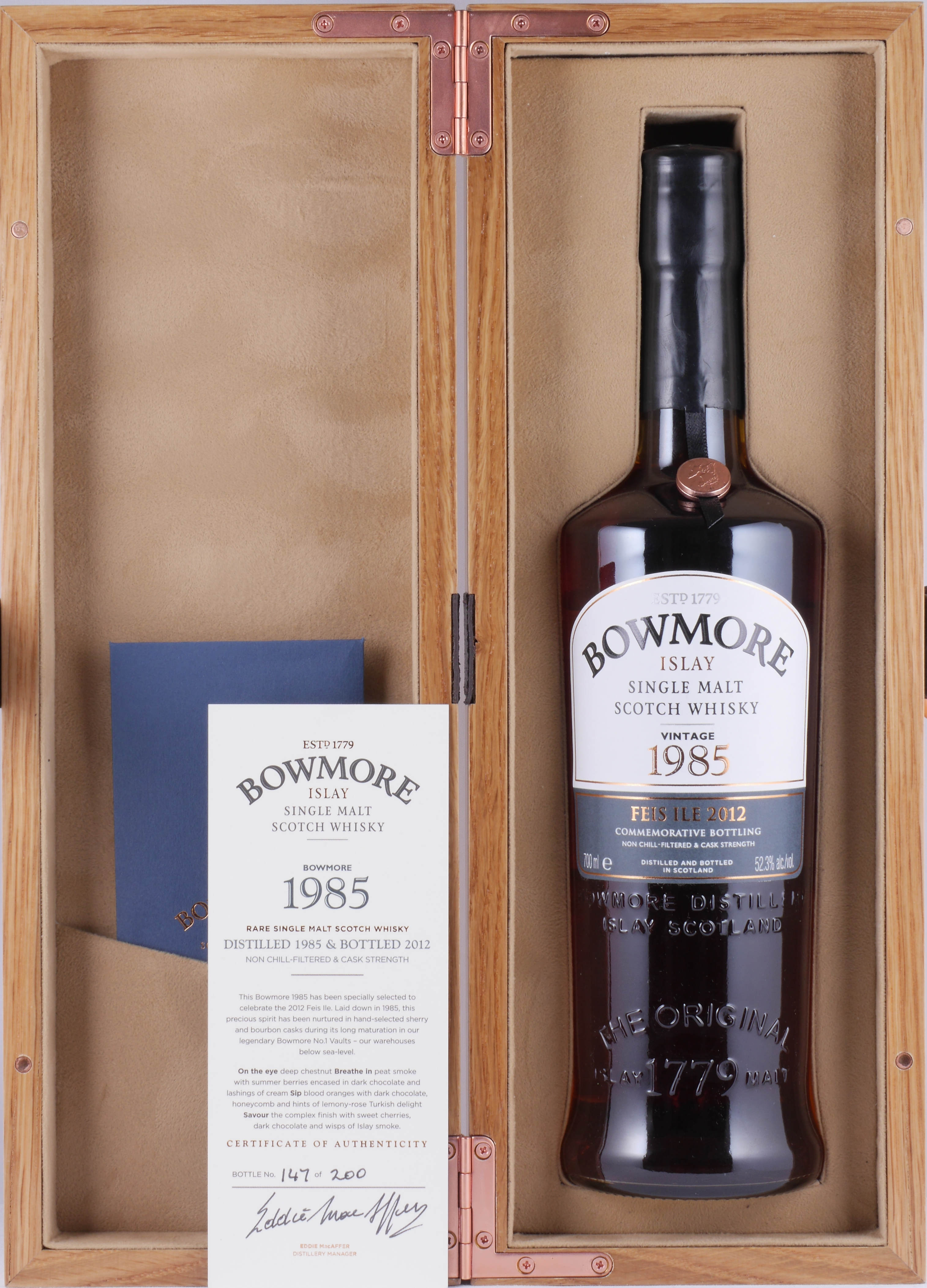 Bowmore 1989 VINTAGE FEIS ILE 2014 空箱・空瓶 Bowmore 1989