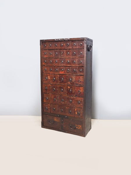 SNT1115 昭和レトロ 天然木 薬箱 薬箪笥 引き出し アンティーク 時代物