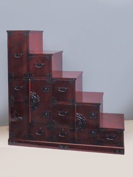 ♡民芸家具　時代家具　階段箪笥　昭和レトロ♡ 階段箪笥 左下がり 和風 昭和 レトロ 古風 桐 タンス たんす 階段