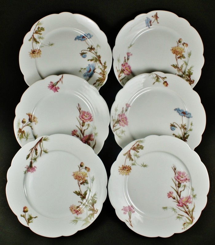 HAVILAND】アヴィランド 花絵中皿6客 - アンティック 姉妹社