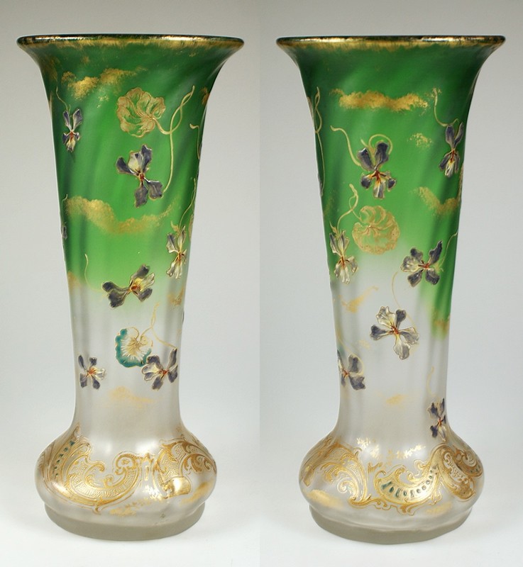 希少南フランスアンティークシュガーポット女性フィギュア付きガラス