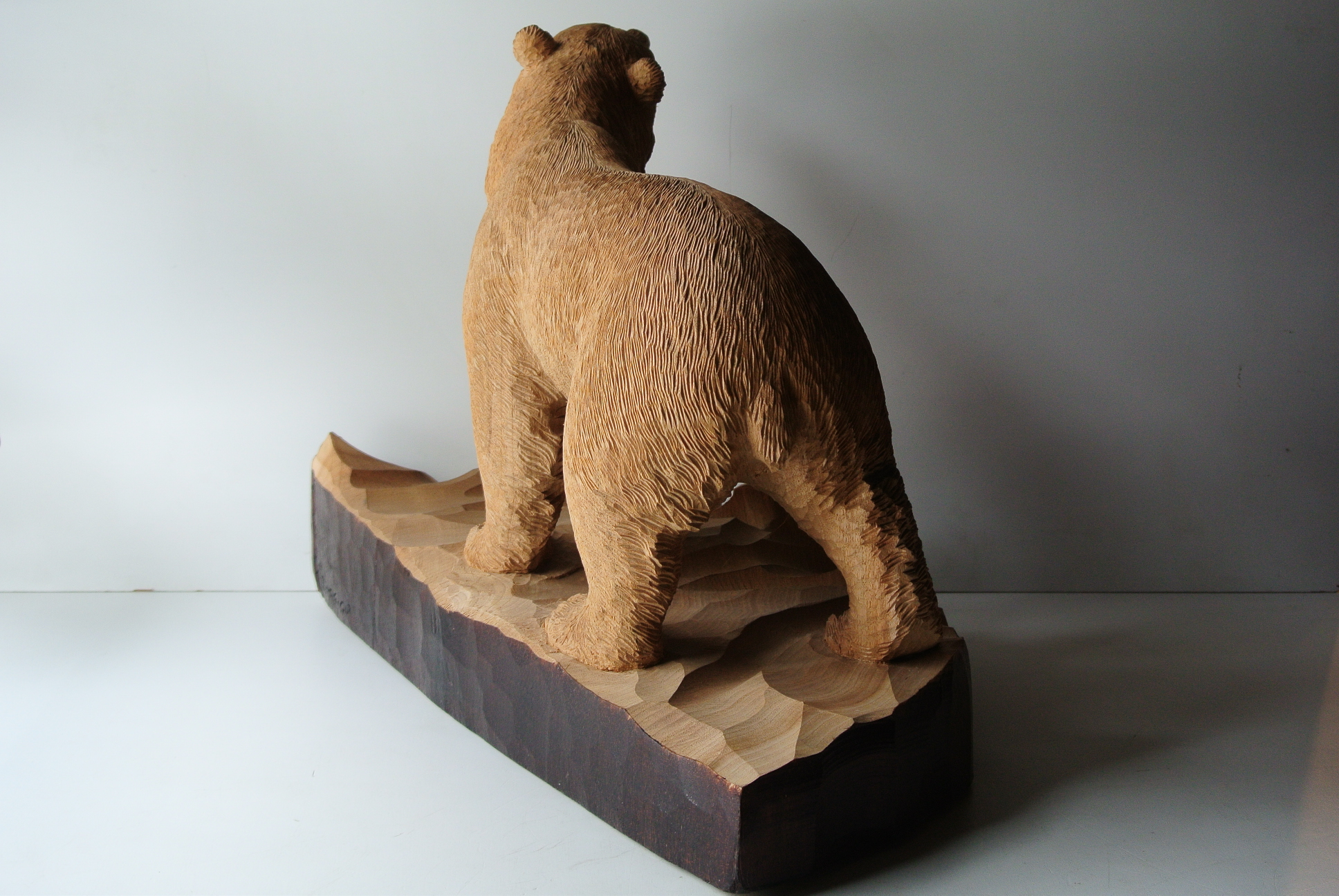 藤戸竹喜「吠え熊」木彫 - アンティーク雑貨・古道具の札幌