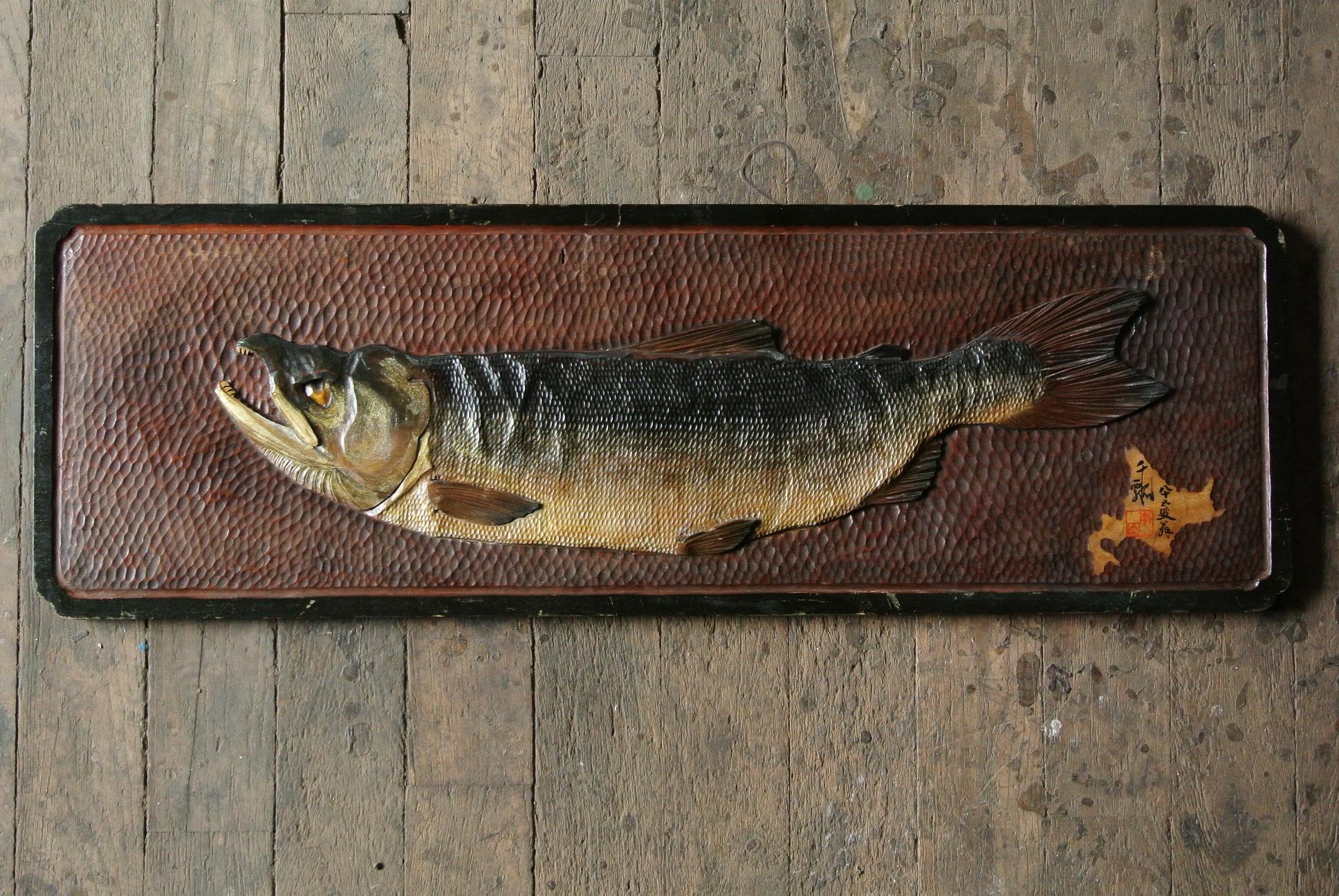 木彫り 玉眼 彫刻 魚 化け鯉 鯱 龍 麒麟 欄間 アンティーク 骨董品