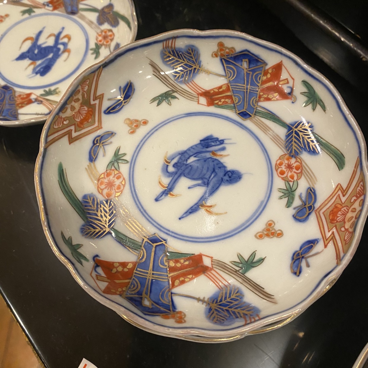 古伊万里 麒麟 キリン 手描 骨董 銘々皿 手塩皿 5枚 献上手古伊万里