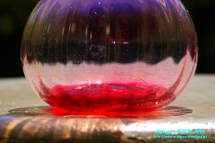 ヴィクトリアン オパレッセント クランベリーガラス ヴァーズ 花器 花瓶