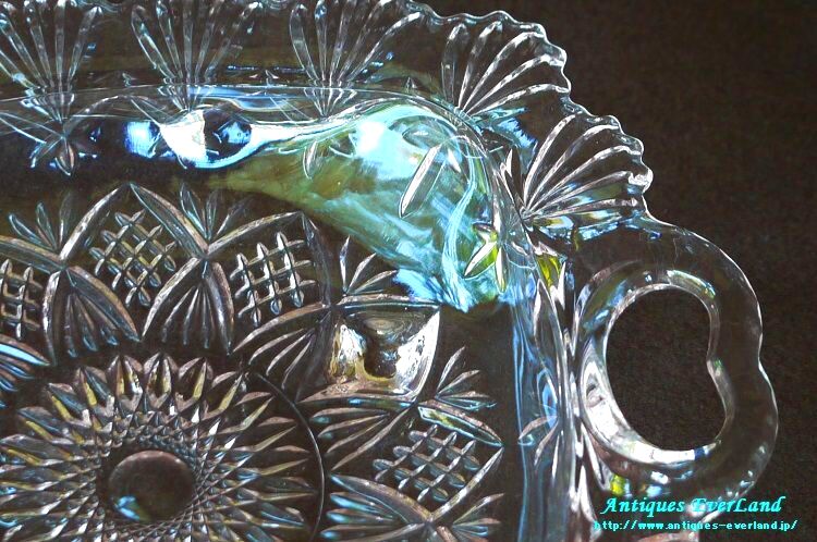 ヴィクトリアン ピンク プレスガラス サービスプレート サービング