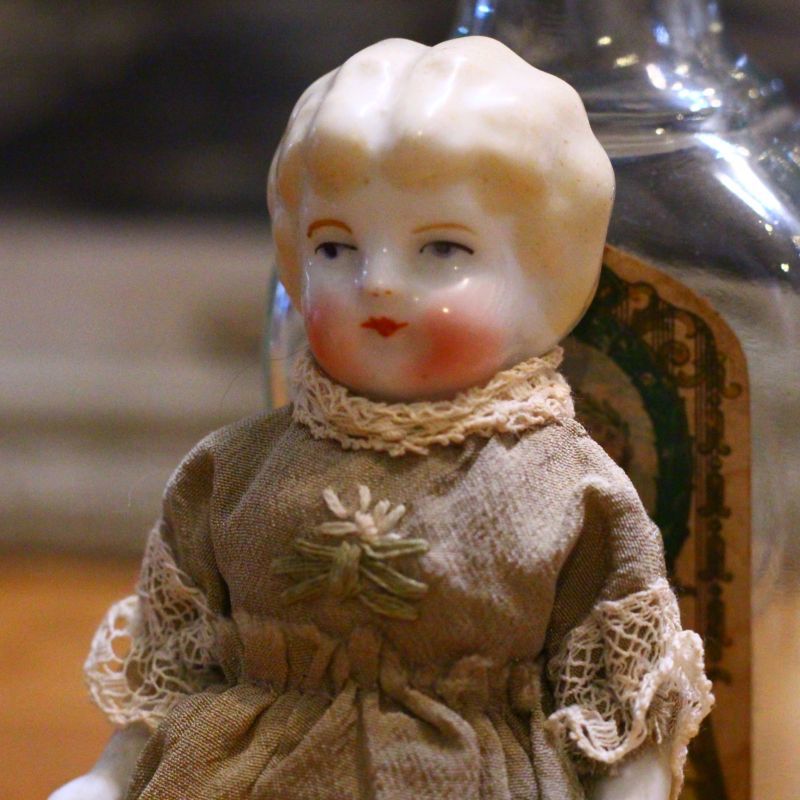 チャイナヘッドドール極小*パリアンドール*ミニチュア8.7cm*ブロンド