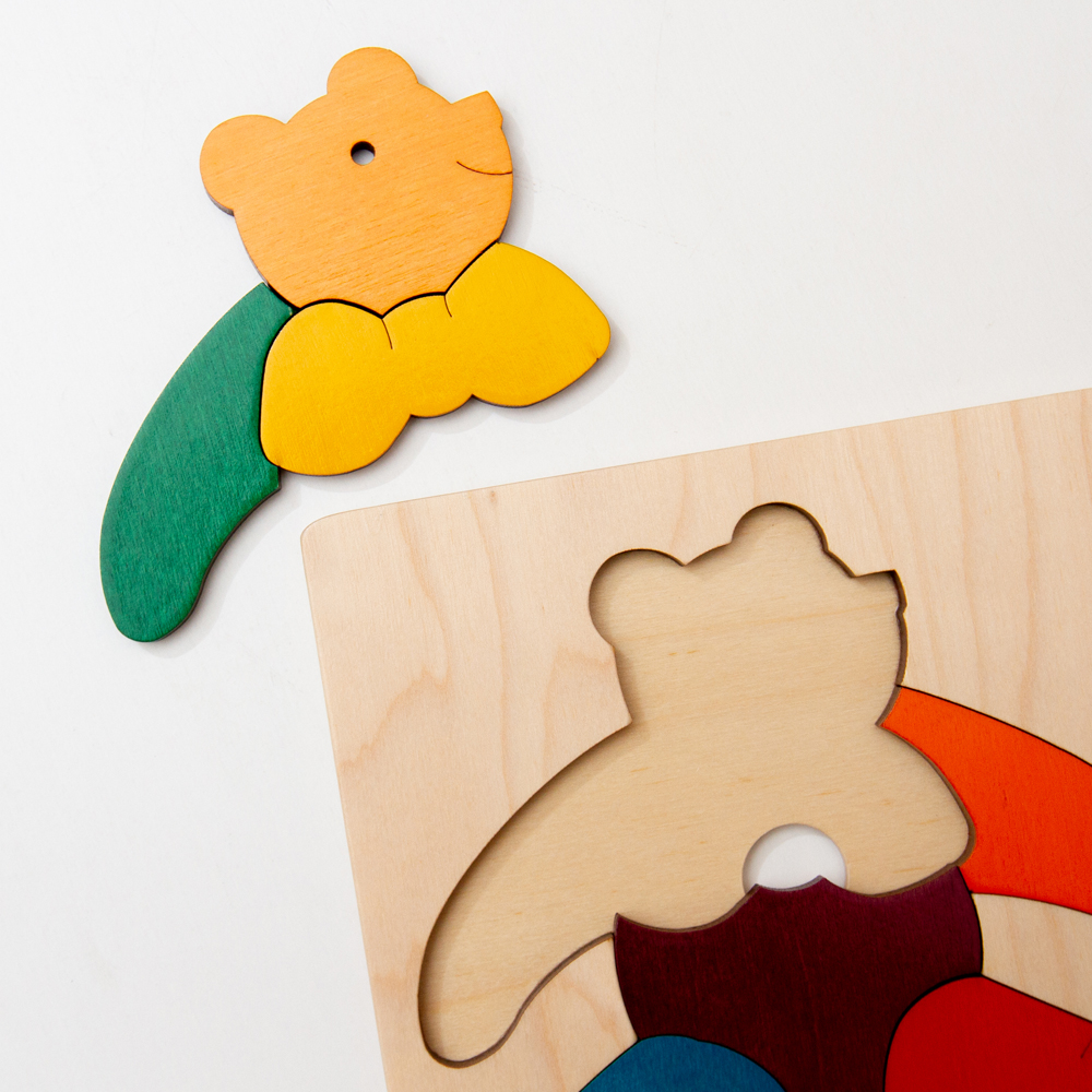 カラフルパズル「くま」[GL8160] [GeorgeLuckPuzzle/ジョージラック