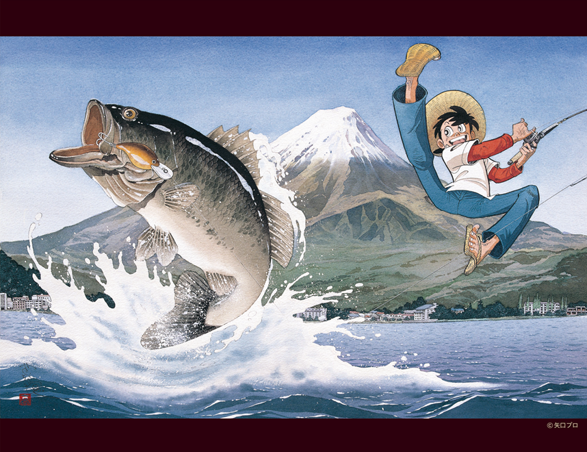 釣りキチ三平 矢口高雄 春夏秋冬 Cafe セル画、キャラクターグッズの