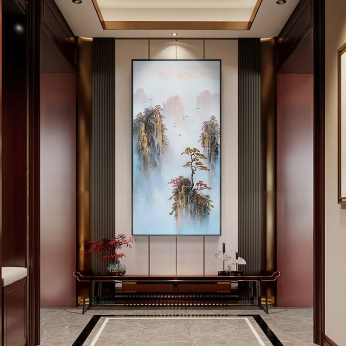 リビング装飾画の抽象的な手描きの油絵の玄関の廊下に掛けてあります