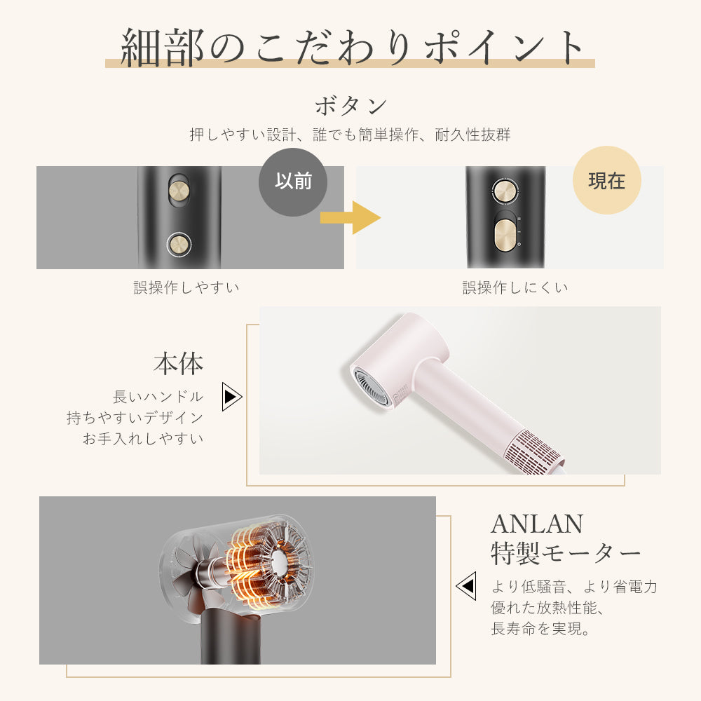 速乾X美髪】ANLAN ダブルケアドライヤー 速乾 頭皮ケア ヘア