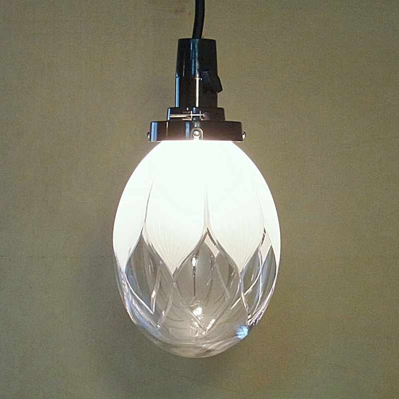 ハス切子タマゴ型ペンダントライト 藤本幸治 アトリエ Ansan