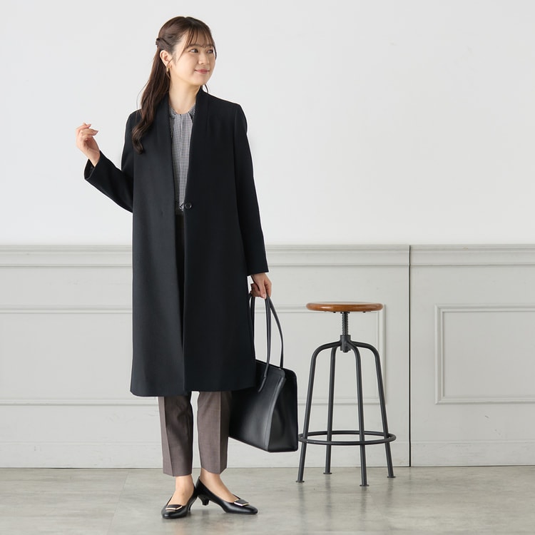 MARNI ブラック ノーカラーコート martinique ノーカラーコート コート