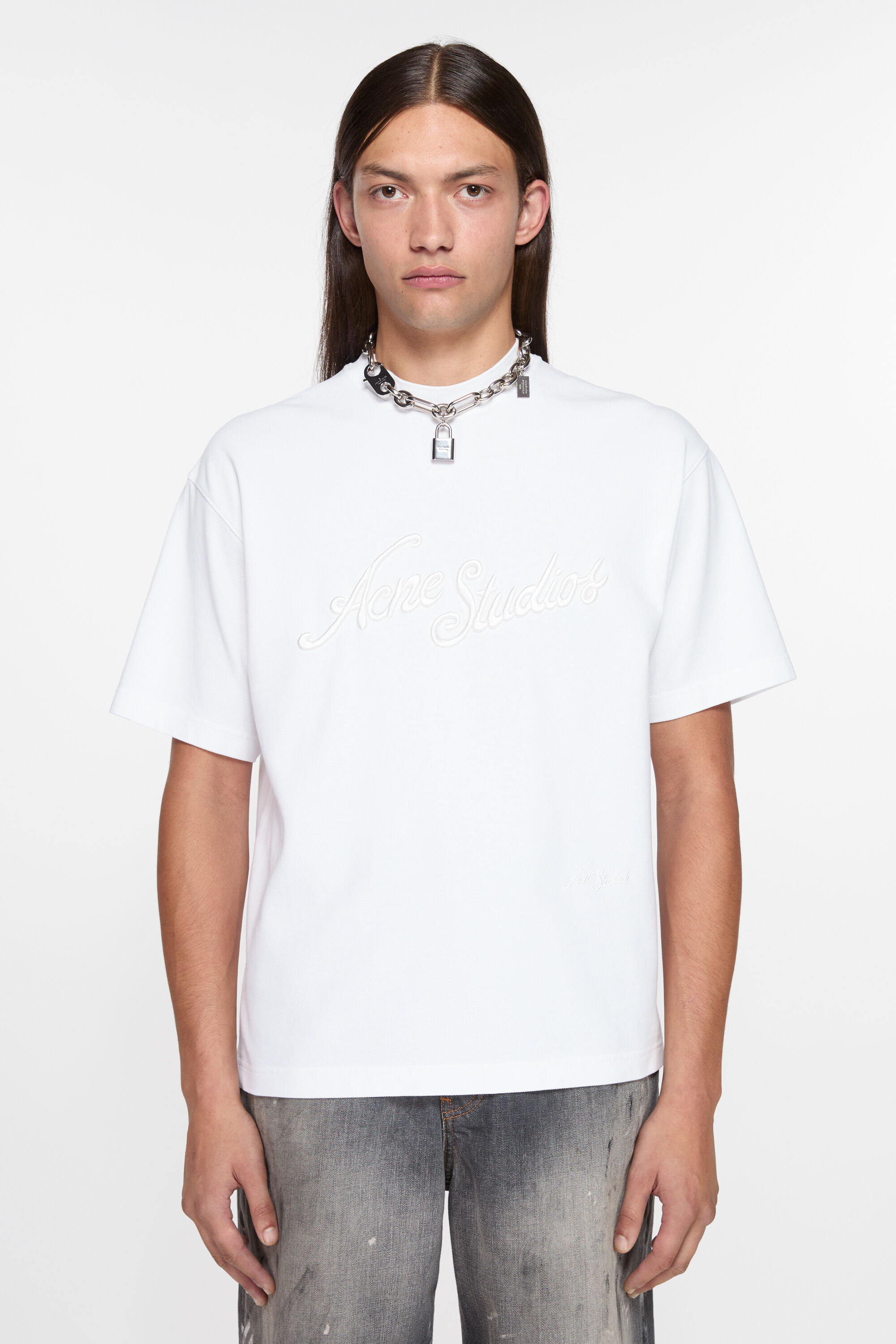 Acne Studios - Embroidered logo t-shirt - Optic White
