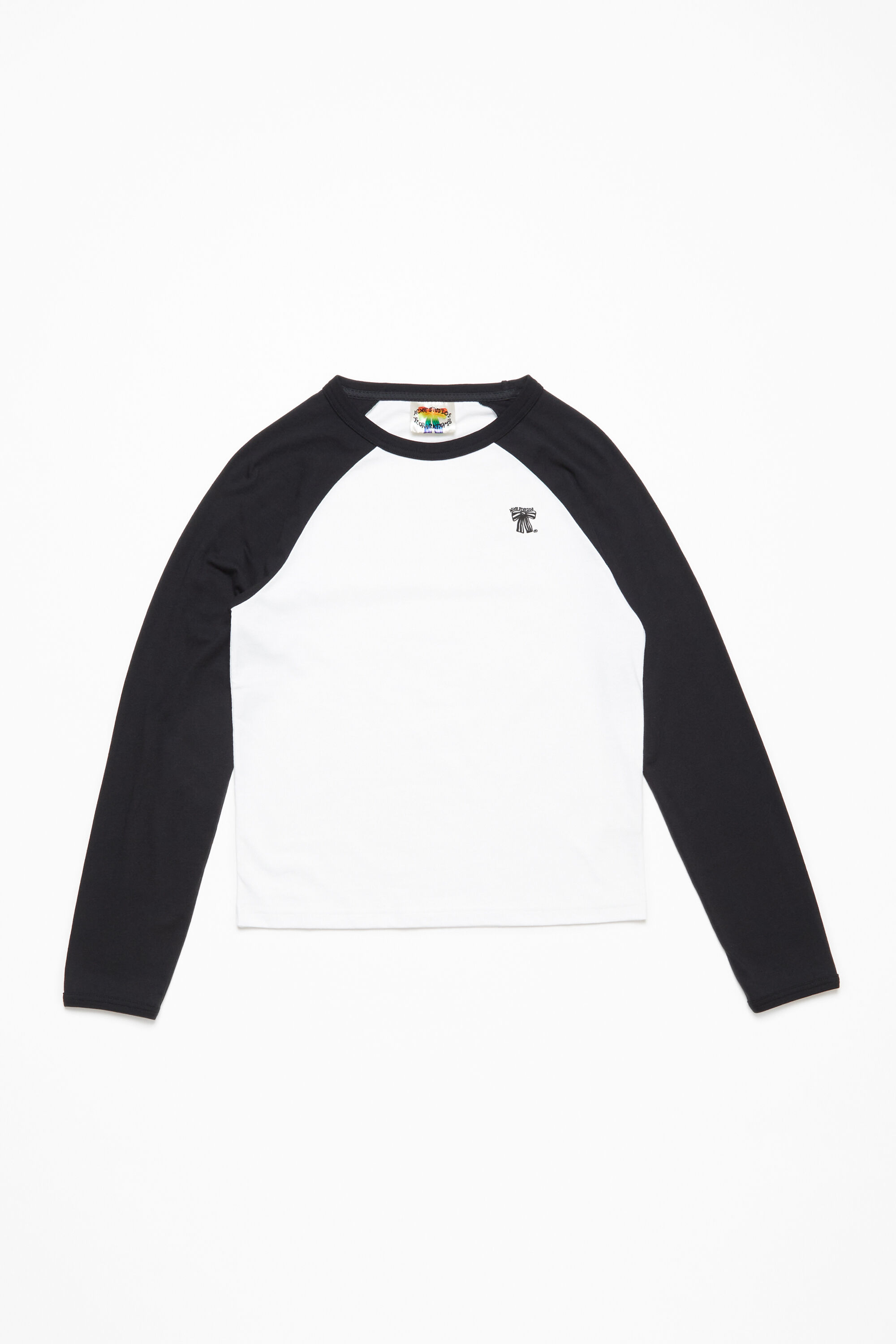 Acne studios long sleeve Logo distressed jersey T-shirt in black