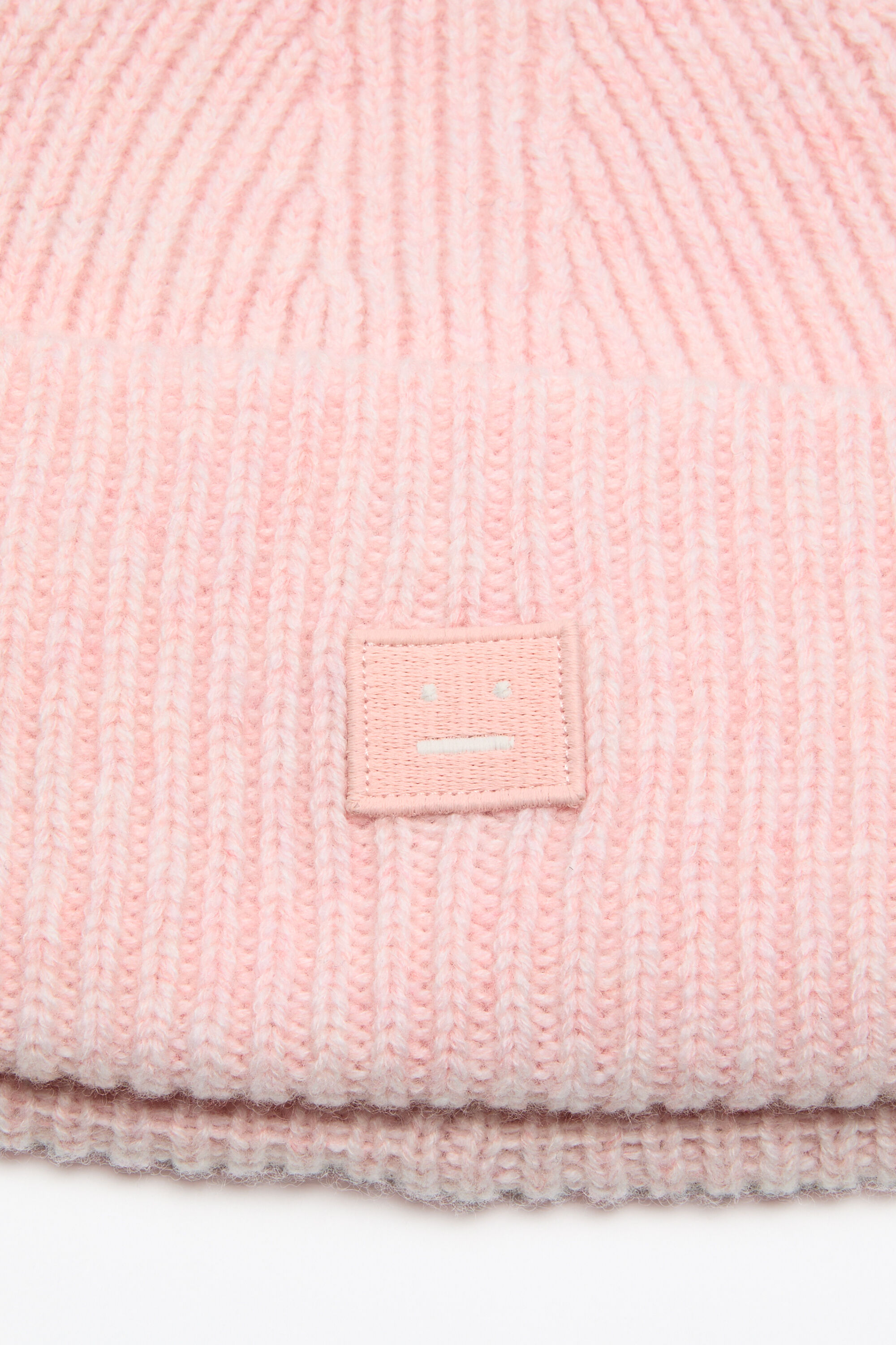 Acne Studios - Small face logo beanie - Faded pink melange