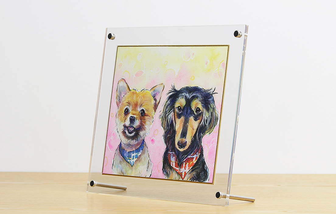 バレリーナのアクリル画色紙サイズ フレームなし バレリーナのアクリル