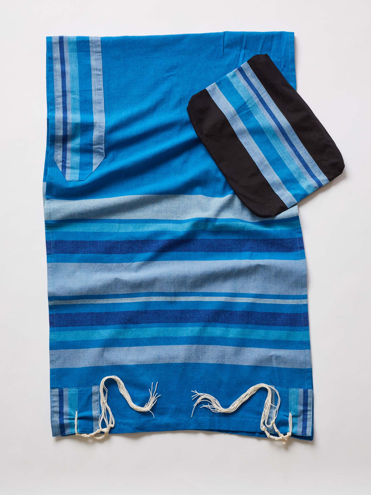 Handwoven Blue Tallit - Tzedek - Advah Designs