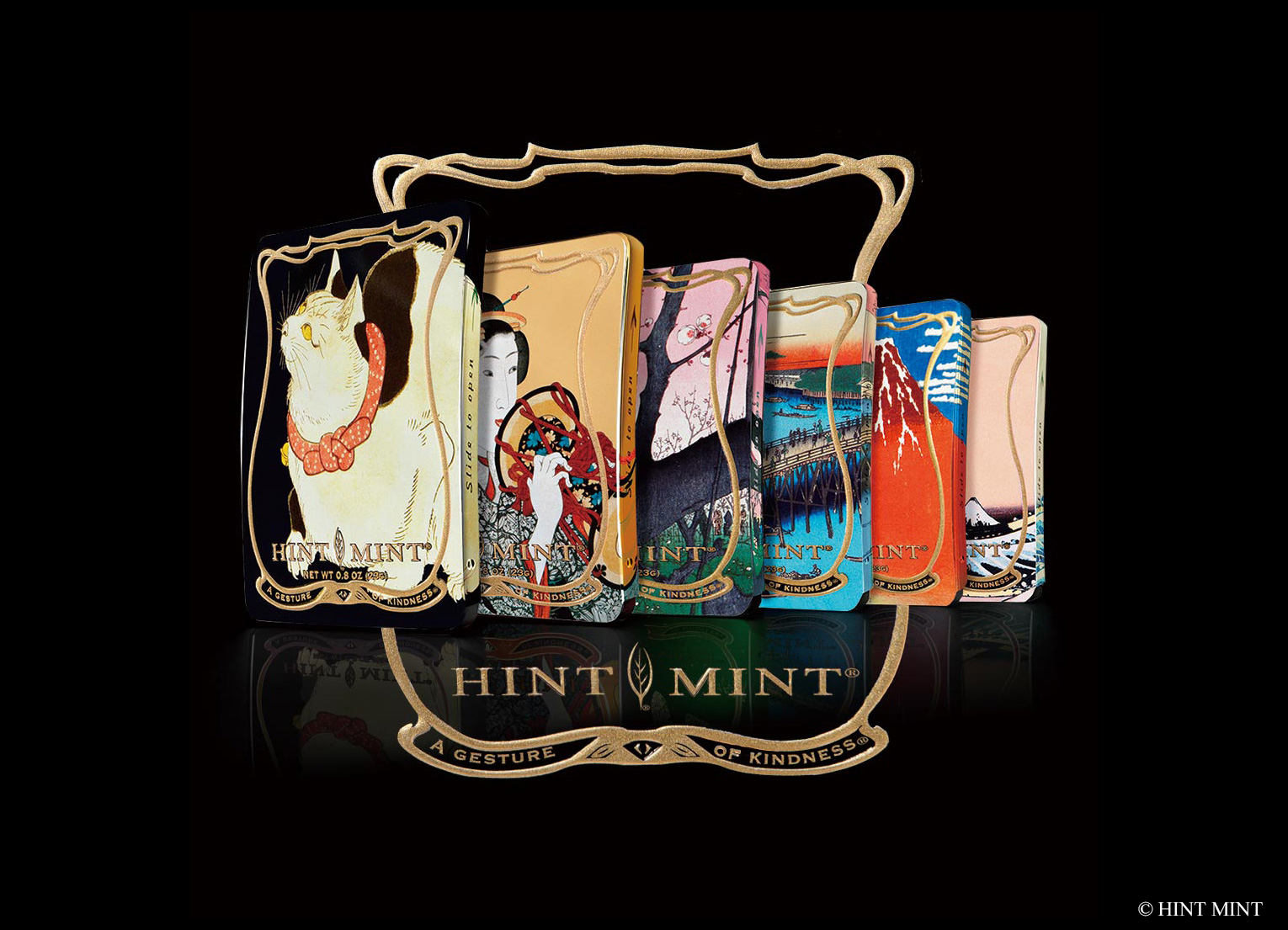 エレガントな浮世絵デザインのヒントミント！お歳暮やクリスマス