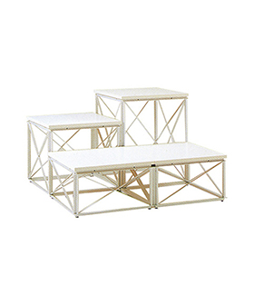 チェッカー ホワイト｜テーブル・展示台 レンタルならアディスミューズ