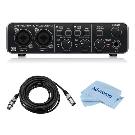 Behringer UPhoria UMC202HD Audiophile 2x2 USB Audio Interface W/6
