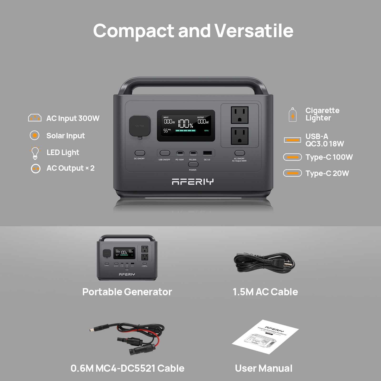 AFERIY P040 Portable Power Station | 400W 256Wh – AFERIY US