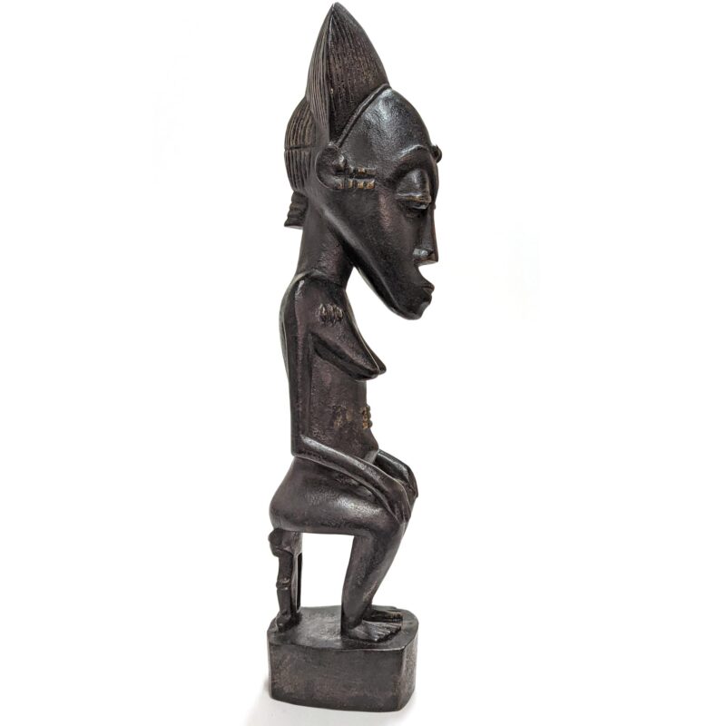 19世紀 アフリカ コートジボアール バウレ族のペア立像 145