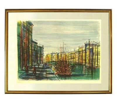 ジャン·カルズーCarzou オリジナル大判リトグラフ『セーヌ河畔』直筆