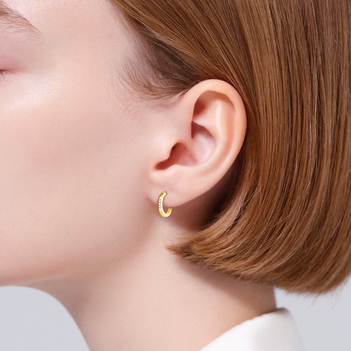 ☆AHKAH‪☆アーカーピアス 18Kイエローゴールド片耳用 プチトロワ‬