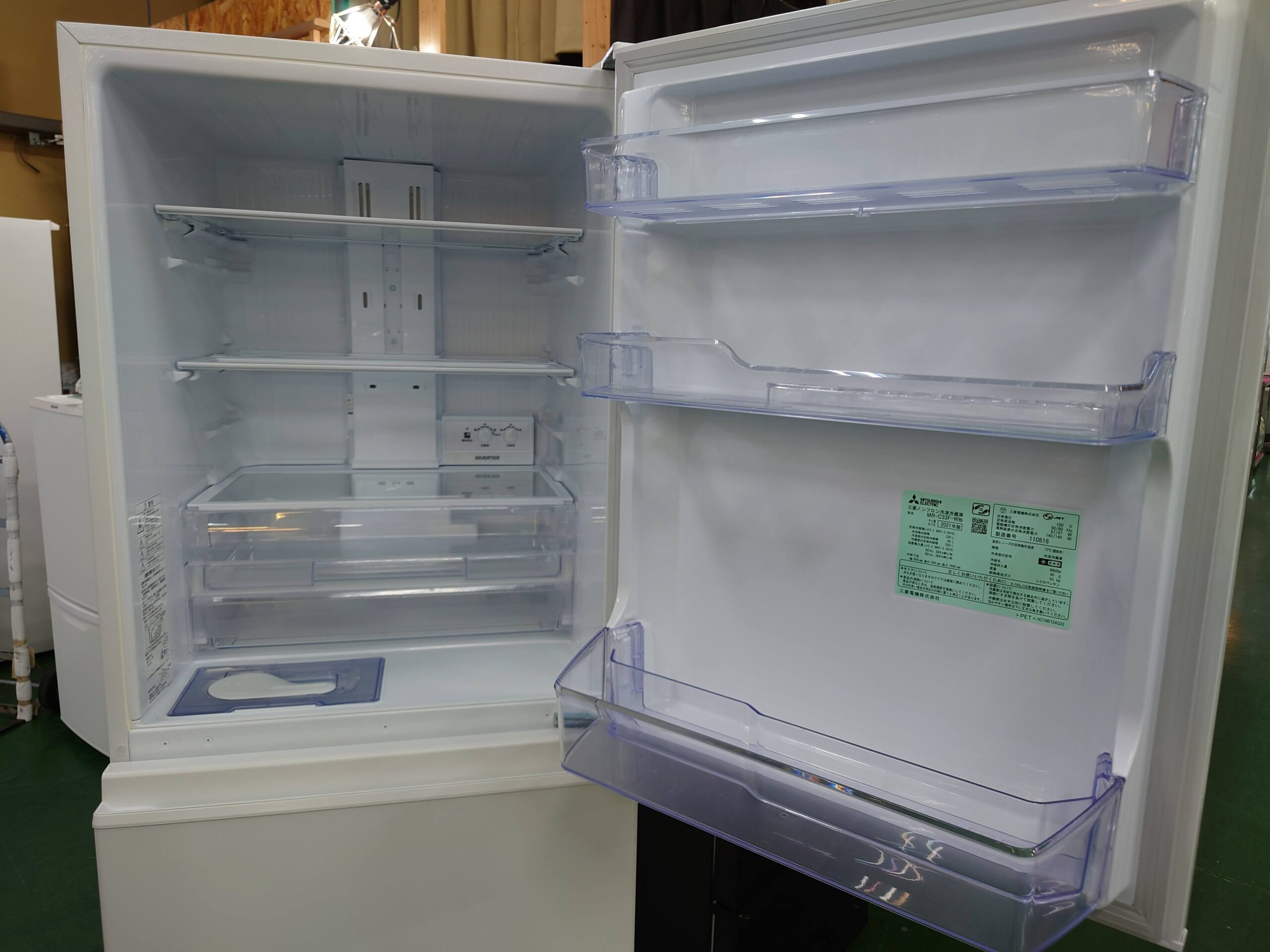 MITSUBISHI製☆2021年製3ドア冷蔵庫☆6ヶ月間保証付き